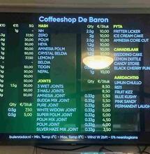  Le premier menu de coffeeshop avec du cannabis cultivé légalement pendant la phase expérimentale