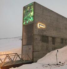 The exterior of Svalbard Global Seed Vault taken in February 2020.