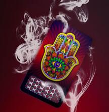 cannabis grinding card. 