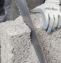 Ladrillo de cáñamo. Foto de ISOHEMP.