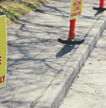 Signs marking vaccination points. 