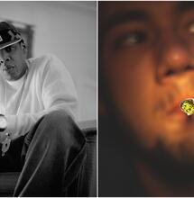 Collage of two Jay-Z photos. 