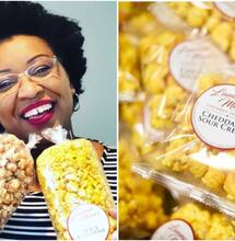 lammar marrie gourmet popcorns photo collage. 