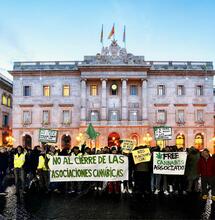Manifestación por los CSC en el Ayuntamiento de Barcelona