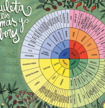 Rueda de sabores para cata de marihuana