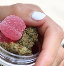 trying out strong THC candy and snack