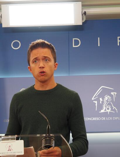 Iñigo Errejón presentando la propuesta de Ley Cannabis de Más Pais