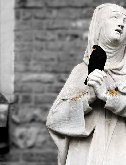 a nun sculpture. 