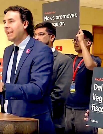 Mirosevic enciende debate presidencial por regulación del cannabis en Chile. Foto: captura de pantalla: TVN.