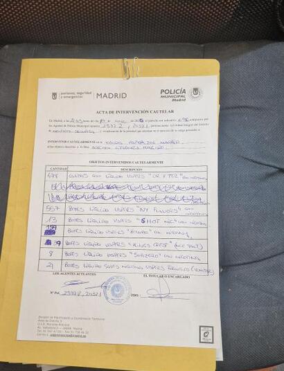 foto acta intervención en tienda CBD