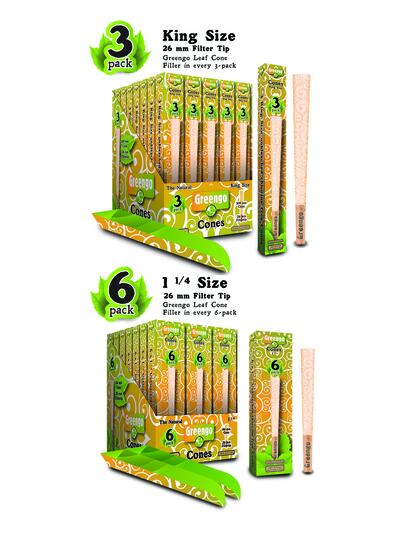 Greengo Kingsize Cones 3-Pack &amp; Greengo 1 ¼ Cones 6-pack