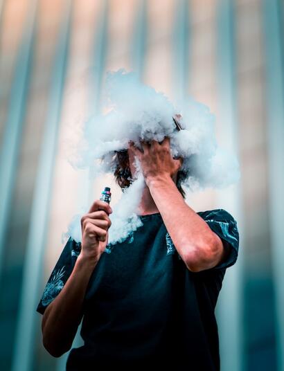 man vaping