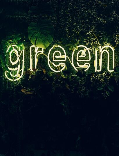 green neon sign