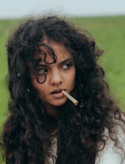 woman smoking