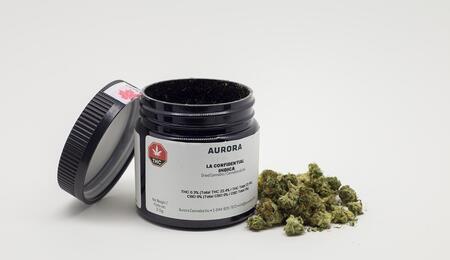 Aurora Cannabis indica product sold at a Canadian dispensary. 
