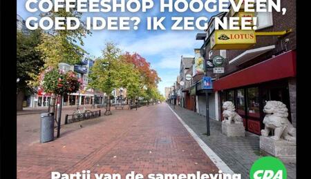 CDA petitie coffeeshop Hoogeveen