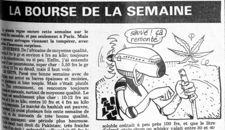 1977 : publication des cours du cannabis dans le journal Libération