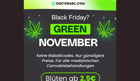 „Green November“: DoktorABC senkt Kosten für Cannabis-Patient:innen