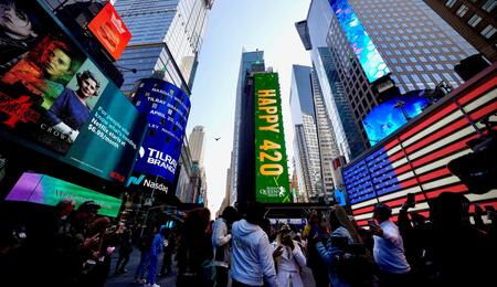 RQS Takes Over Times Square for 4/20 Celebration