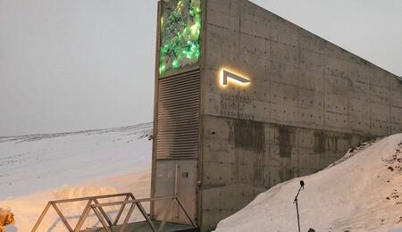 The exterior of Svalbard Global Seed Vault taken in February 2020.