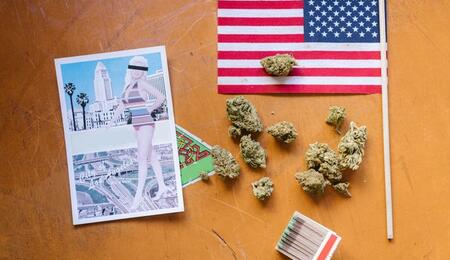 cali flag, pic and weed