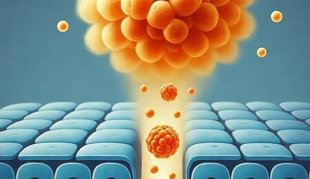 Ilustración científica sobre nanotecnología aplicada a la administración y absorción de cannabinoides en la piel y medicina.