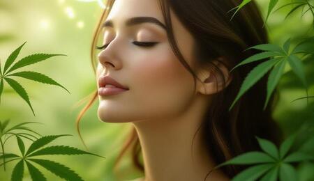 Representación del bienestar mental logrado con cannabis medicinal, mostrando calma, equilibrio emocional y salud cerebral, simbolizando los efectos terapéuticos del CBD y THC observados científicamente.
