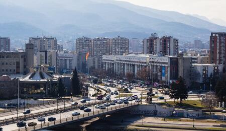 A view of Skopje city center, the capital of North Macedonia, where a major cannabis seizure took place. 