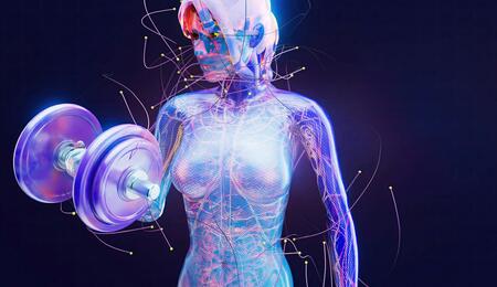 ilustración de cuerpo humano feminino haciendo ejercicio