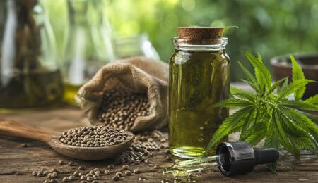 semillas de cáñamo y aceite de cáñamo