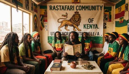Rastafaris en Kenia esperan legalizar su ganja. Ilustración con IA.