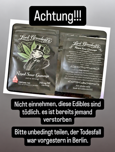 ⚠️ AKUTE WARNUNG: GEFÄHRLICHE THC-GUMMIBÄRCHEN IM UMLAUF