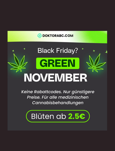 „Green November“: DoktorABC senkt Kosten für Cannabis-Patient:innen