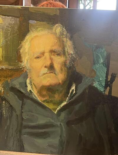 Obra de arte titulada Hay que tener ojos para ver realizada por Nexgraff para Pepe Mujica.