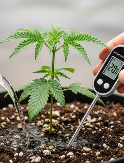 Termómetro digital midiendo la temperatura del agua