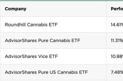 Nejvýkonnější konopné ETF v roce 2024. Zdroj: Finviz