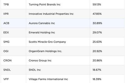 Nejvýkonnější konopné akcie v roce 2024