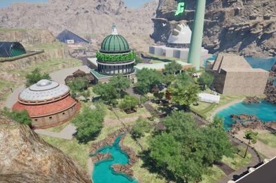Panoramica completa di GrowCity vista dall'alto