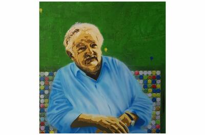Retrato de Pepe Mujica realizado con aerógrafo por el artista urbano Bosso