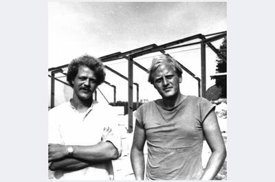 Tjalling Erkelens y Freerk Bruining en los inicios del proyecto de cultivo en 1984